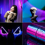HIFFIN HF-1000 60W RGB LED Stick Light with Grid & Soft Diffuser, 2500K-9900K Adjustable CCT, CRI95+, 24 Effects, 18700Lux@0.5m, App Control, 5200mAh Battery for Photo Video Shooting Use for Creators