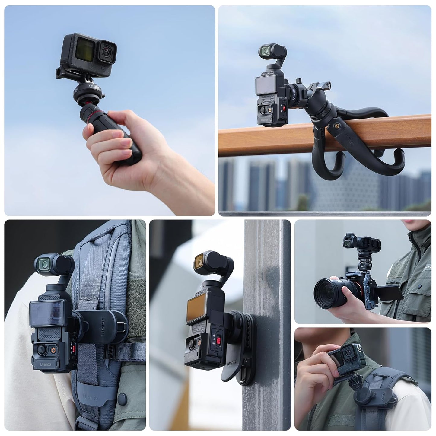 ULANZI CK02 Cka Quick Release Camera Clip for Backpack, Magnetic Mount for DJI Osmo Pocket 3 Accessories