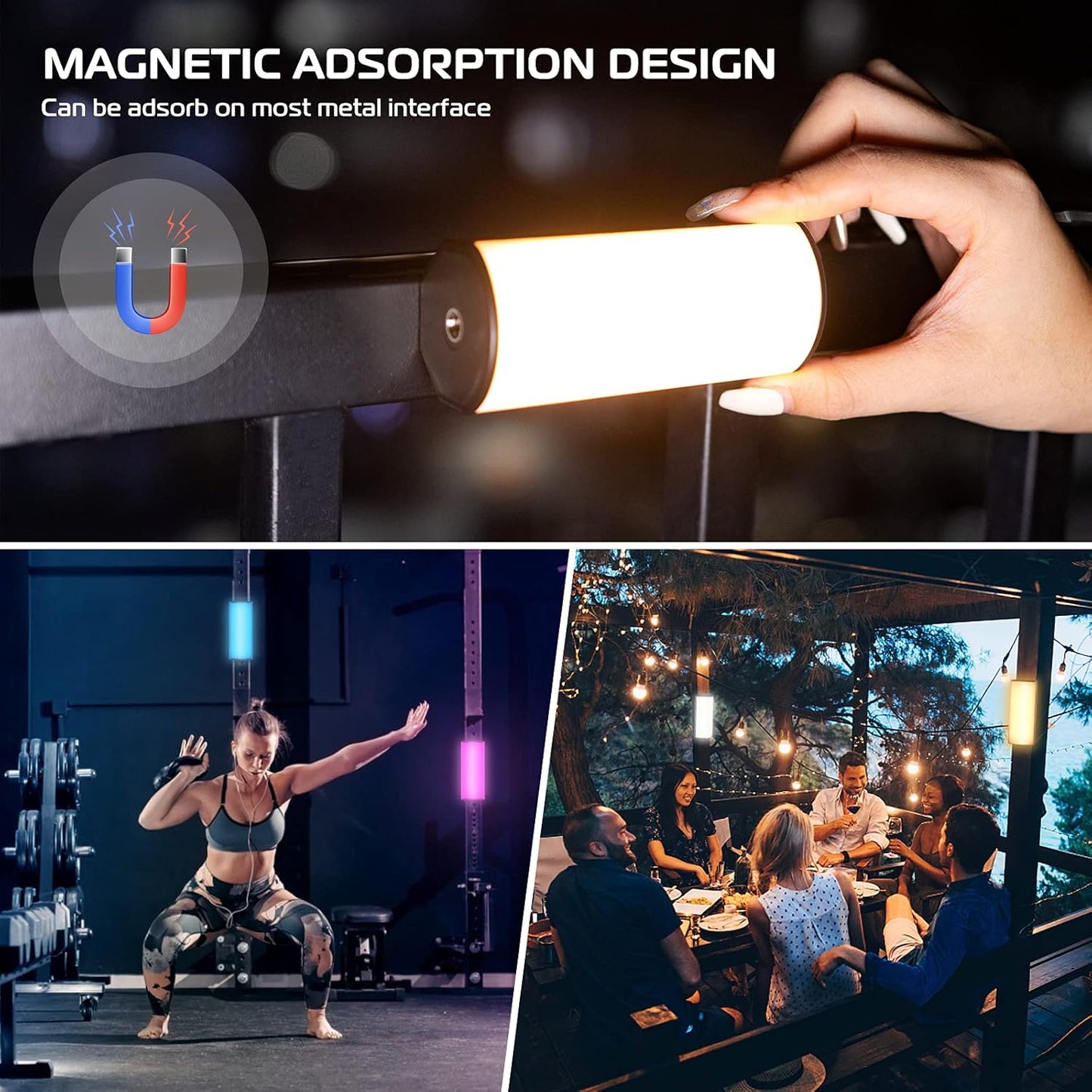 Ulanzi Handheld Light Wand, 360° RGB Led Video Light, 2000Mah Rechargeable Mini Light Stick, 2500-9000K Dimmable Camera Light W LCD, Support Magnetic Attraction, Black, (2637-Ca10)