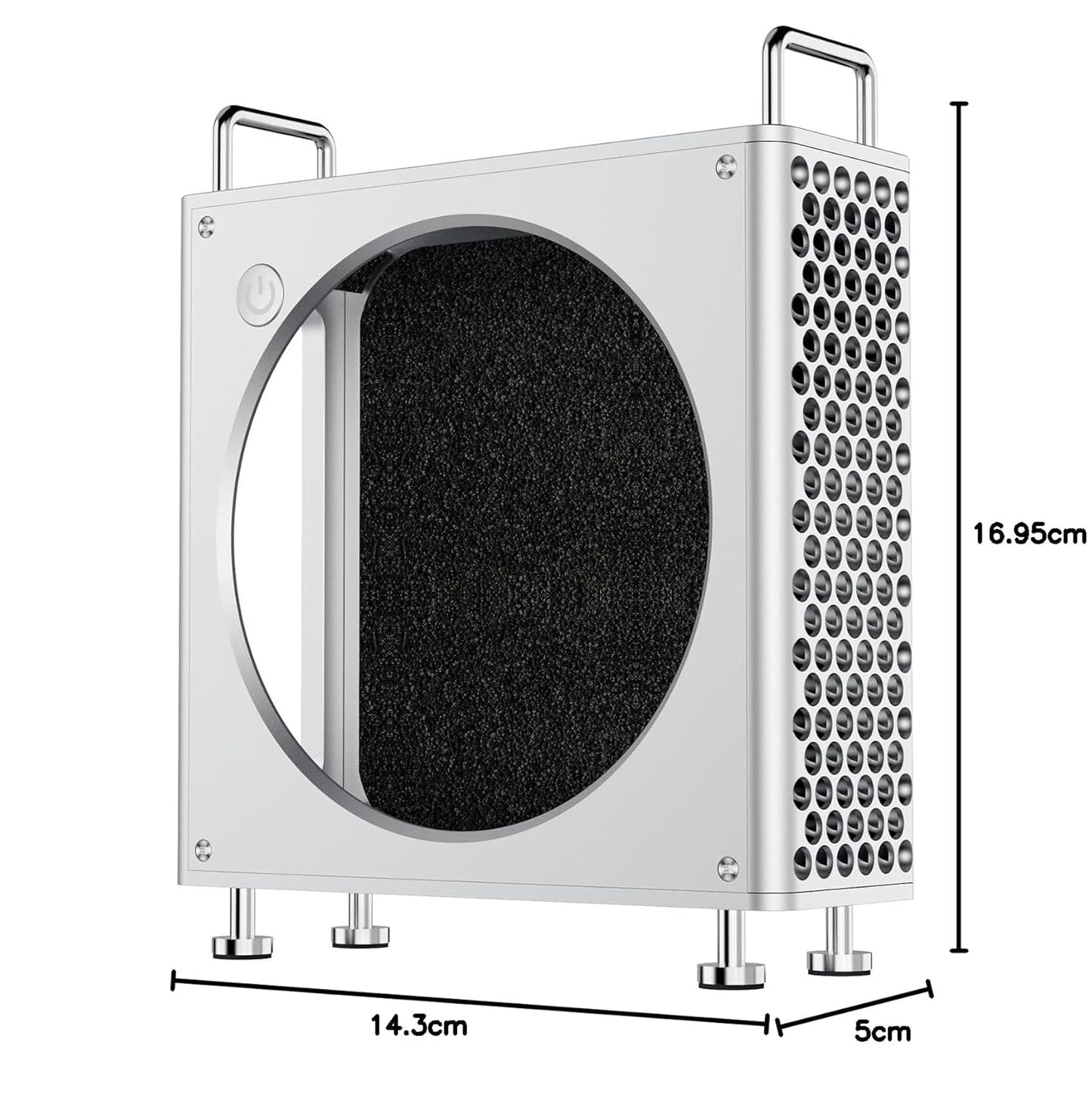 ULANZI QT01 Mac mini Case, Aluminum Case Compatible with 2024 Mac mini M4/M4 Pro, Heat Dissipation Aluminum Mac mini M4 Mount Rack, Mac mini M4 Holder Anti-Scratch Shockproof Portable Small Stand