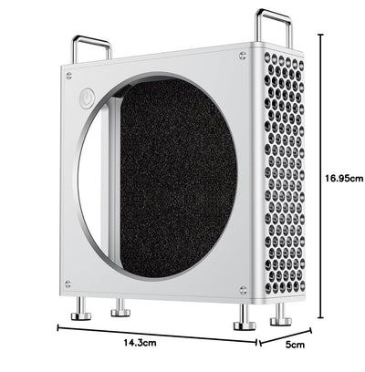 ULANZI QT01 Mac mini Case, Aluminum Case Compatible with 2024 Mac mini M4/M4 Pro, Heat Dissipation Aluminum Mac mini M4 Mount Rack, Mac mini M4 Holder Anti-Scratch Shockproof Portable Small Stand