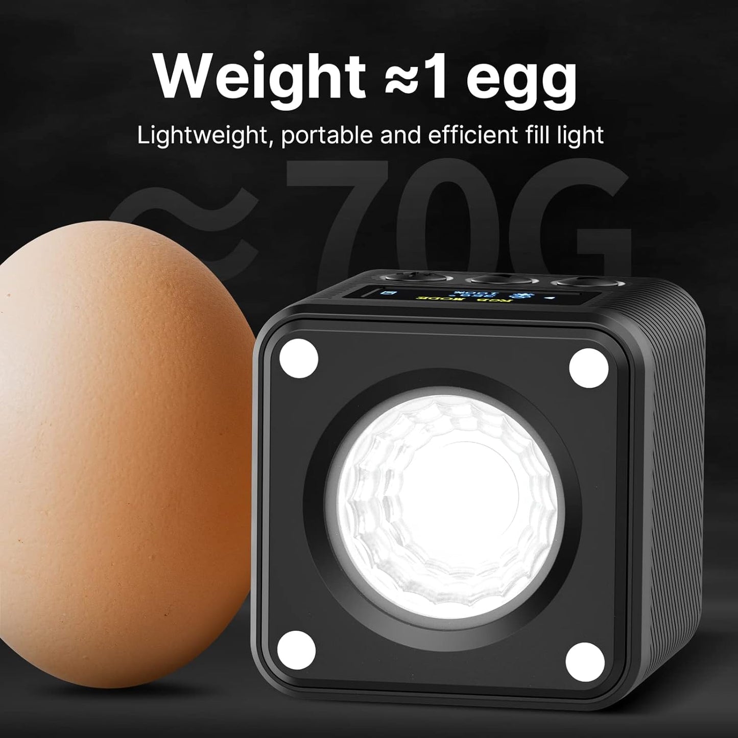 ULANZI RGB Video Light, L2 LED Camera Lights 360° Full Color Magnetic COB Pocket Mini Cube Light with Dual Cold Shoe, 11 Dynamic Effects, Rechargeable Portable Light for Photography Vlogging