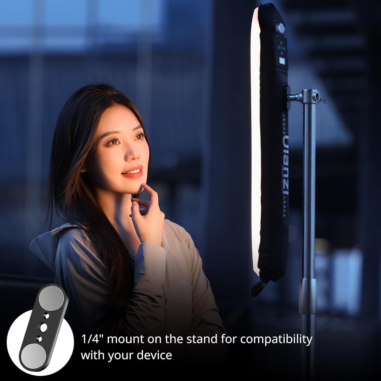 Ulanzi UA12 Bi-Color Inflatable Tube Light, Foldable LED Video Light for Photography, 2700K-6500K, 12W 2500mAh Rechargeable Photography Light Bar 1/4" Mount LED Lighting Wand Stick for Video Shooting