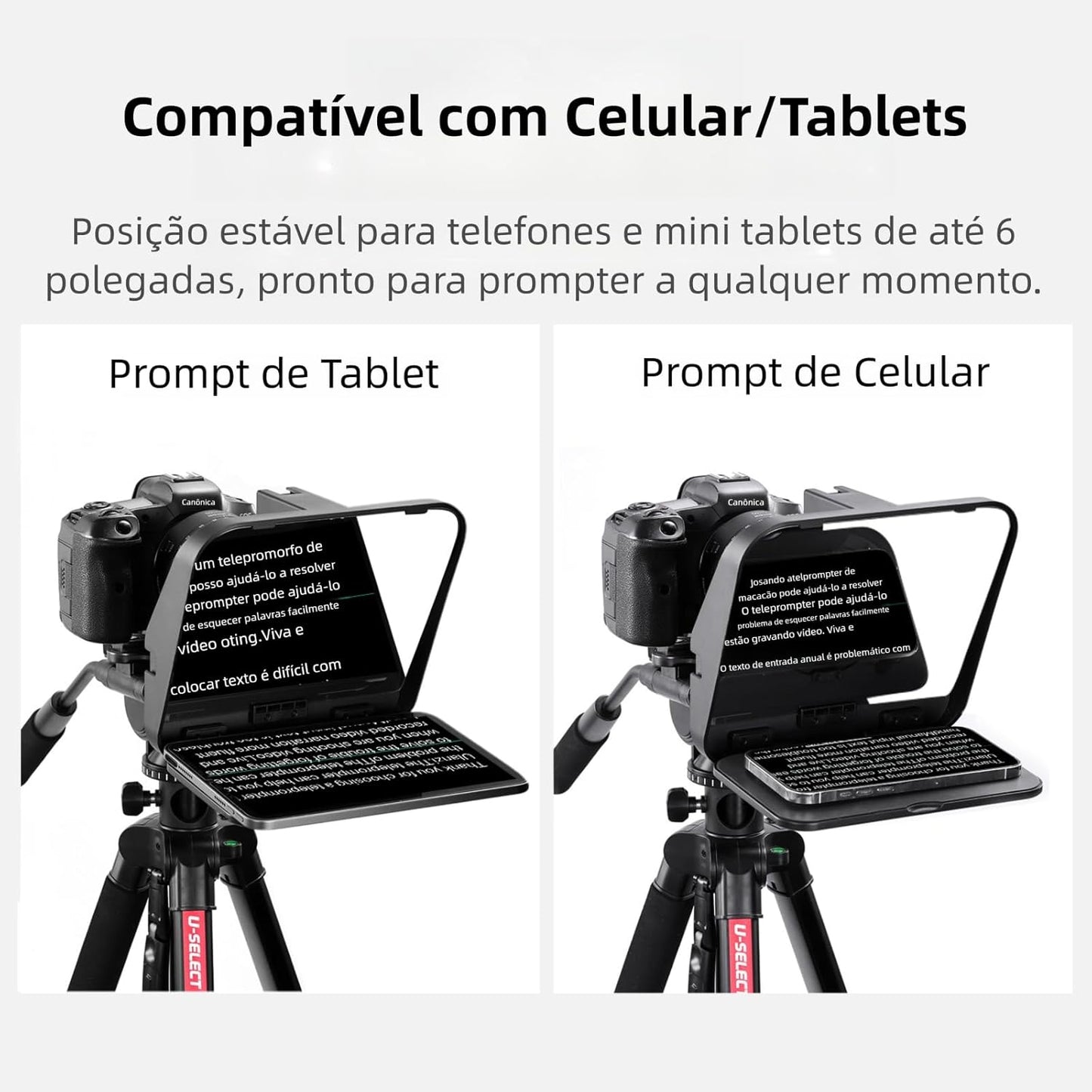 ULANZI RT02 Universal Teleprompter for Tablets, Smartphones and Cameras with Remote Control and 5 Camera Lens Adapter Rings with Cold Shoe Mount and 1/4" Threaded Hole