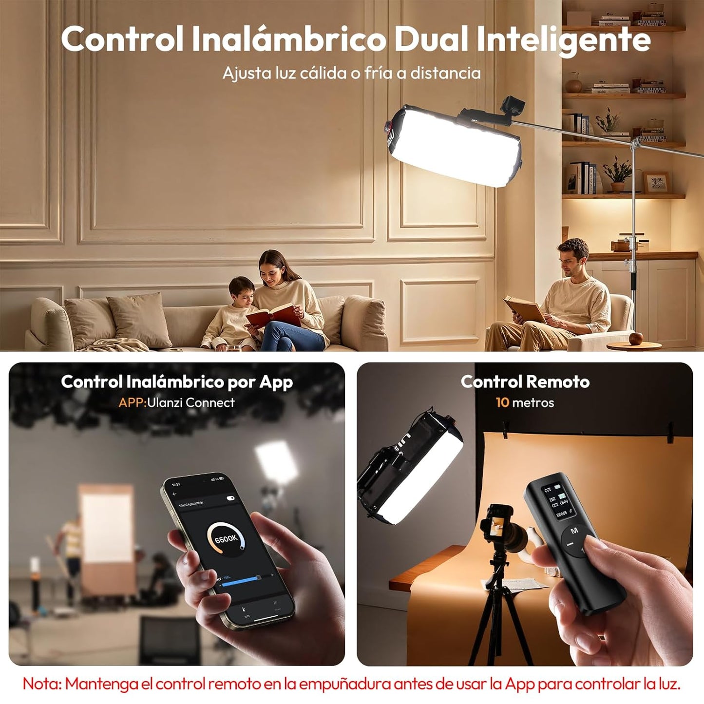 Ulanzi AL60 Inflatable LED Tube Light | 2700K–6500K Bi-Color | CRI≥96 Soft Light | Remote Control | Portable for Photography, YouTube, Live Streaming (No Adapter/Power Bank)