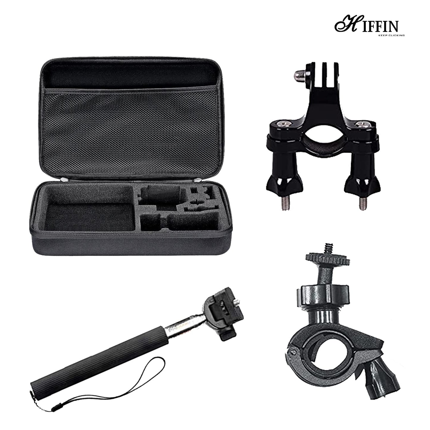 HIFFIN Branded 65 in 1 Compatible for GoPro, Sony Action Cam, Nikon, Garmin, Ricoh Action Cam, SJCAM, iPhone and Android | Epic Photo Shooting