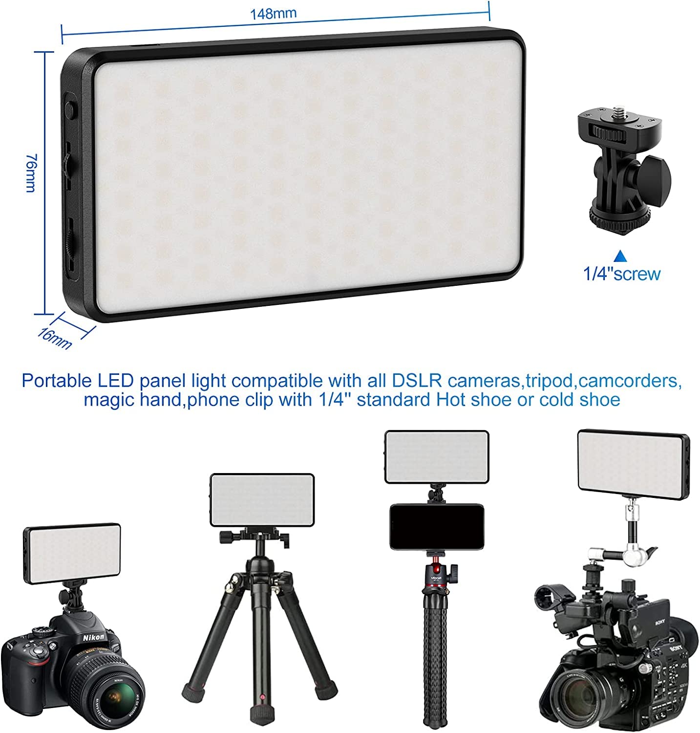 200 LED Video Light ULANZI Camera Light Dimmable 2500K-9000K Bi-Color Temperature, Panel Light with LCD Display CRI 90+Built in 5000mAh Battery lighting for Studio YouTube Interview Vlog