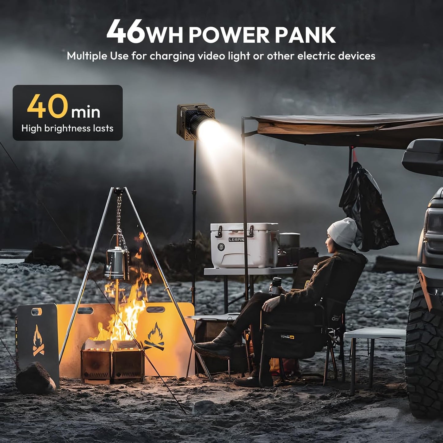 ULANZI EC65 LED Video Light 65W COB Bi-Color Mini Bowens Bracket Continuous Output Lighting with App Control Reflector Diffuser Capacitor 2700K - 6500K CRI≥95 Portable