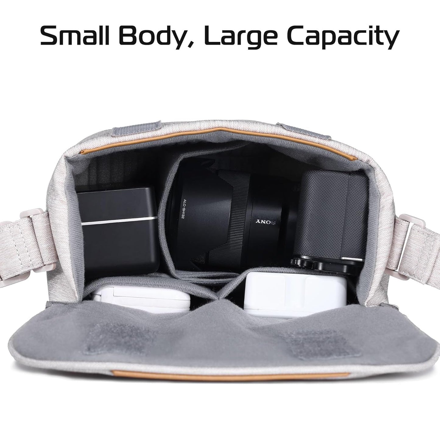 ULANZI Camera Bag, SLR/DSLR Camera Case Professional, Crossbody Photography Small Bag Fashion, Shoulder Bag for Women and Men Compatible for Sony Canon Nikon Mirrorless Camera Waterproof Lightweight