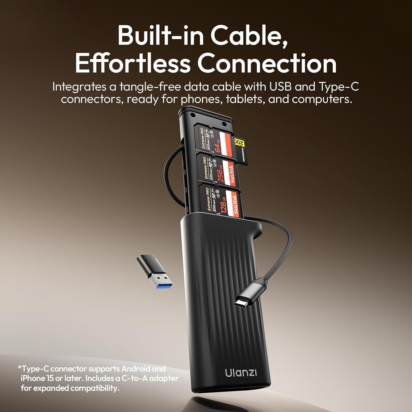 ULANZI CR2 High-Speed 2-in-1 SD TF Card Reader & Case Holder