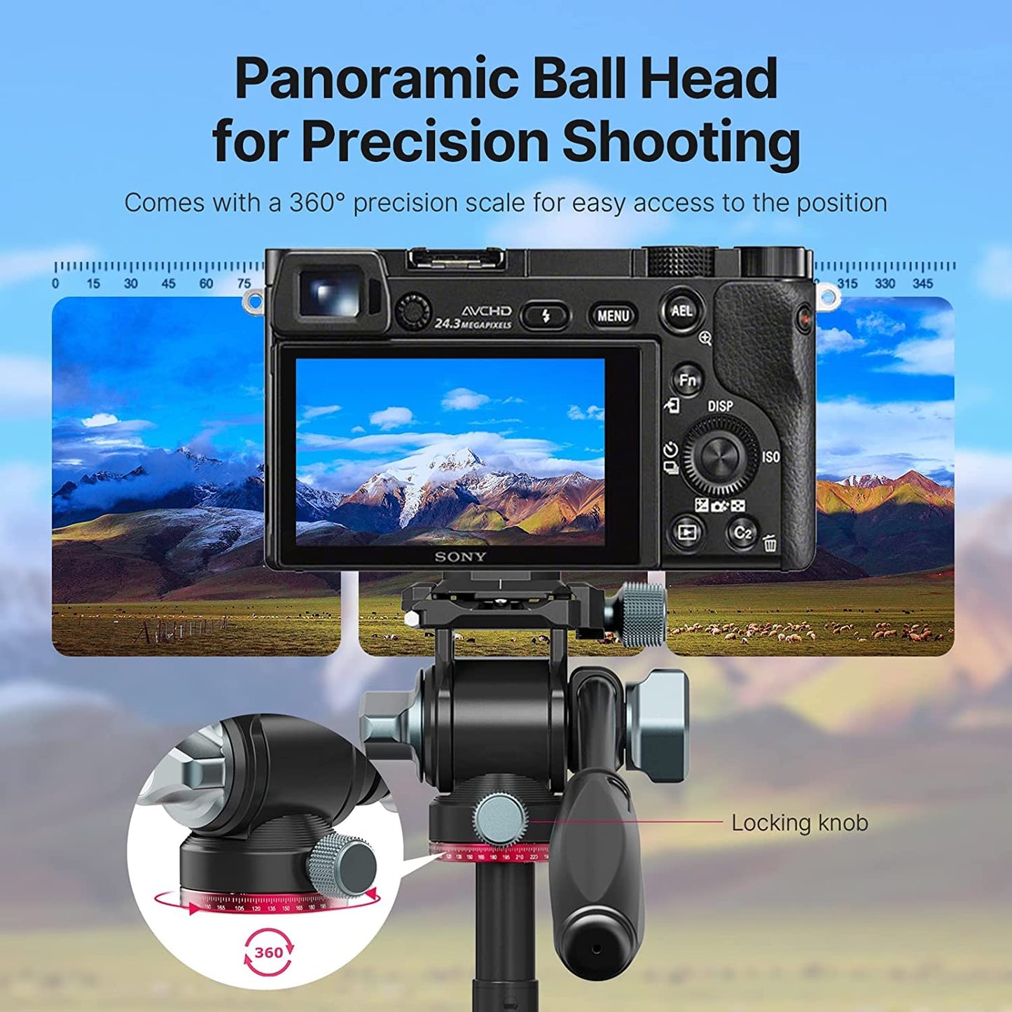 Video Fluid Head for Camera Tripod - U-190 Mini Pan Tilt Head Small Panoramic Ball Head with Arca Swiss Quick Release Plate Lightweight Filming Equipment for DSLR Heavy Duty Travel Tripod