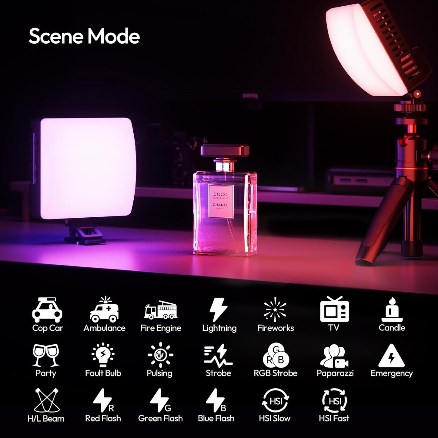 Ulanzi C10 10W Portable Selfie LED Light - 1300 Lux HDVlogging Lamp, 3300mAh, Video Conference Lighting Kit, Phone Selfie Light with Clip & Cold Shoe, Clip Lamp for iPhone 17 Tablet Computer Laptop
