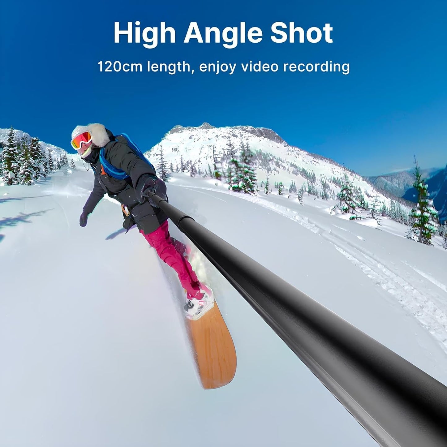 Ulanzi MT-58 Extendable Selfie Stick with 1/4'' Threaded for Action Cameras, Smartphones, Lightweight and Portable for Vlogging, Traveling, Hiking, etc. (4')…