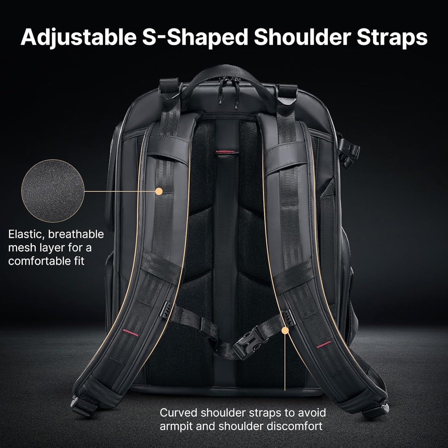 ULANZI BP10 35L Hardshell Camera Backpack, Professional Splash-proof Photography Camera Case Anti Theft Travel f Photographers Unisex Drone DSLR Mirrorless Camera Lens Tripod Holder 17'' Laptop Black
