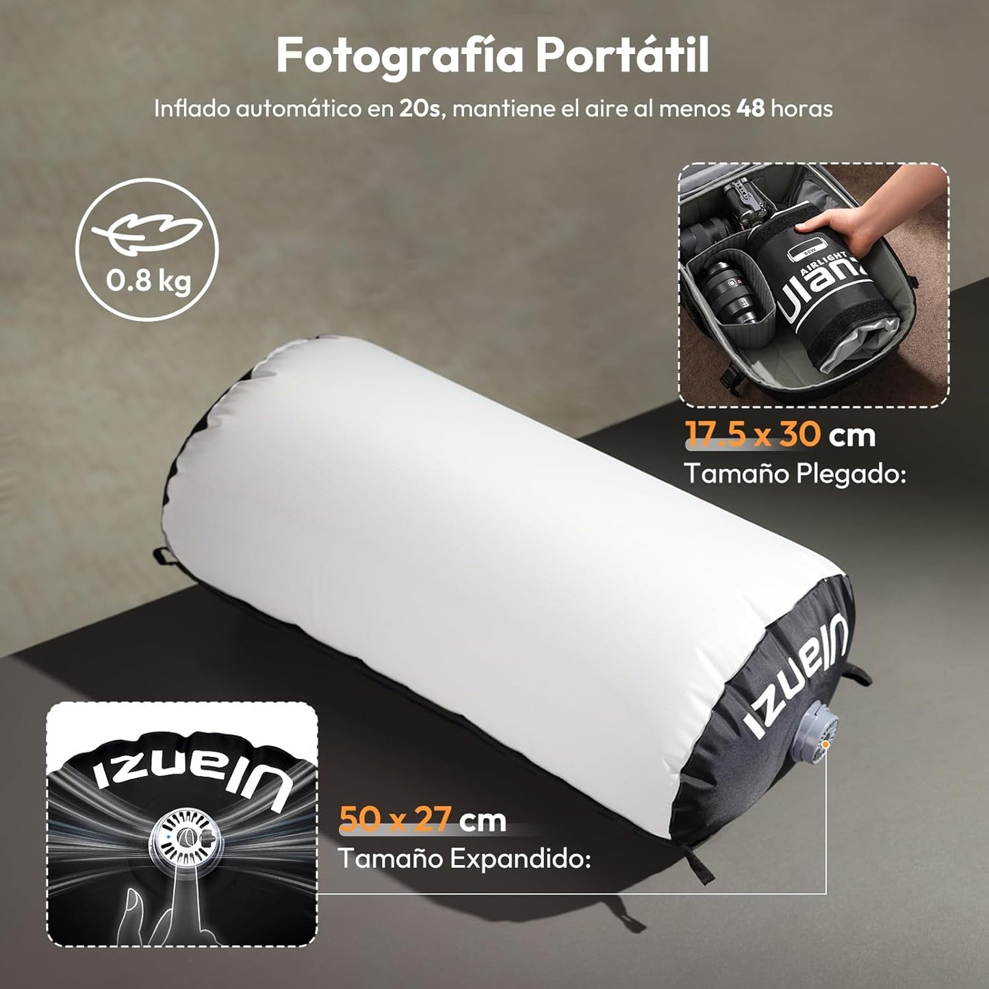 Ulanzi AL60 Inflatable LED Tube Light | 2700K–6500K Bi-Color | CRI≥96 Soft Light | Remote Control | Portable for Photography, YouTube, Live Streaming (No Adapter/Power Bank)