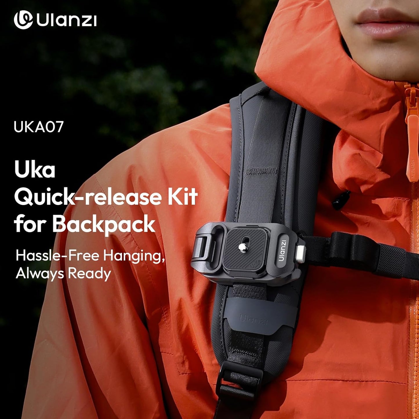 ULANZI Camera Backpack Strap Clip,w Plate Quick Release System, Compatible w Uka & F38 QR Plates, for Sony, Nikon, Fuji, DSLR Action Cam Mount, Bearable Load up to 10kg