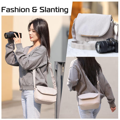 ULANZI Camera Bag, SLR/DSLR Camera Case Professional, Crossbody Photography Small Bag Fashion, Shoulder Bag for Women and Men Compatible for Sony Canon Nikon Mirrorless Camera Waterproof Lightweight