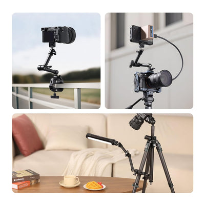 ULANZI HD02 10" Camera Magic Arm Super Clamp Kit with 360° Ball Head,Heavy-Duty Super Clamp,6.6lbs Load, 1/4"-20 & 3/8"-16 Mount, ARRI Pins, NATO Rail Articulating Friction Arm for DSLR/Monitor/Light