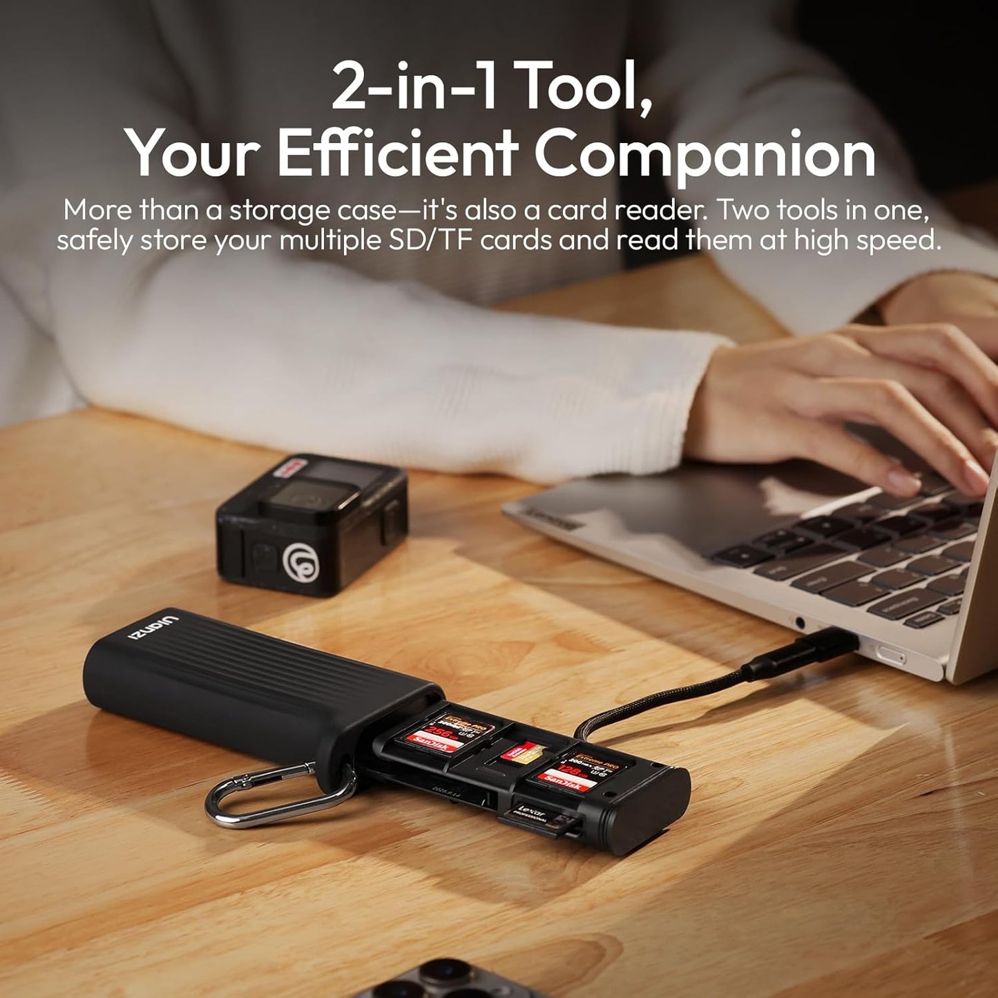 ULANZI CR2 High-Speed 2-in-1 SD TF Card Reader & Case Holder