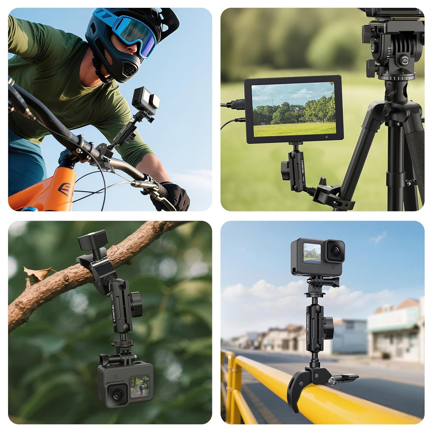 ULANZI R105 Super Clamp Camera Mount with 360° Dual Ballhead Magic Arm, Sturdy Y-Shaped 3-Claw Camera Clamp Mount for GoPro Hero 13/12/11/10/9, Insta360 X5/X4, DJI Osmo Pocket 3/2 Action 5 Pro/4