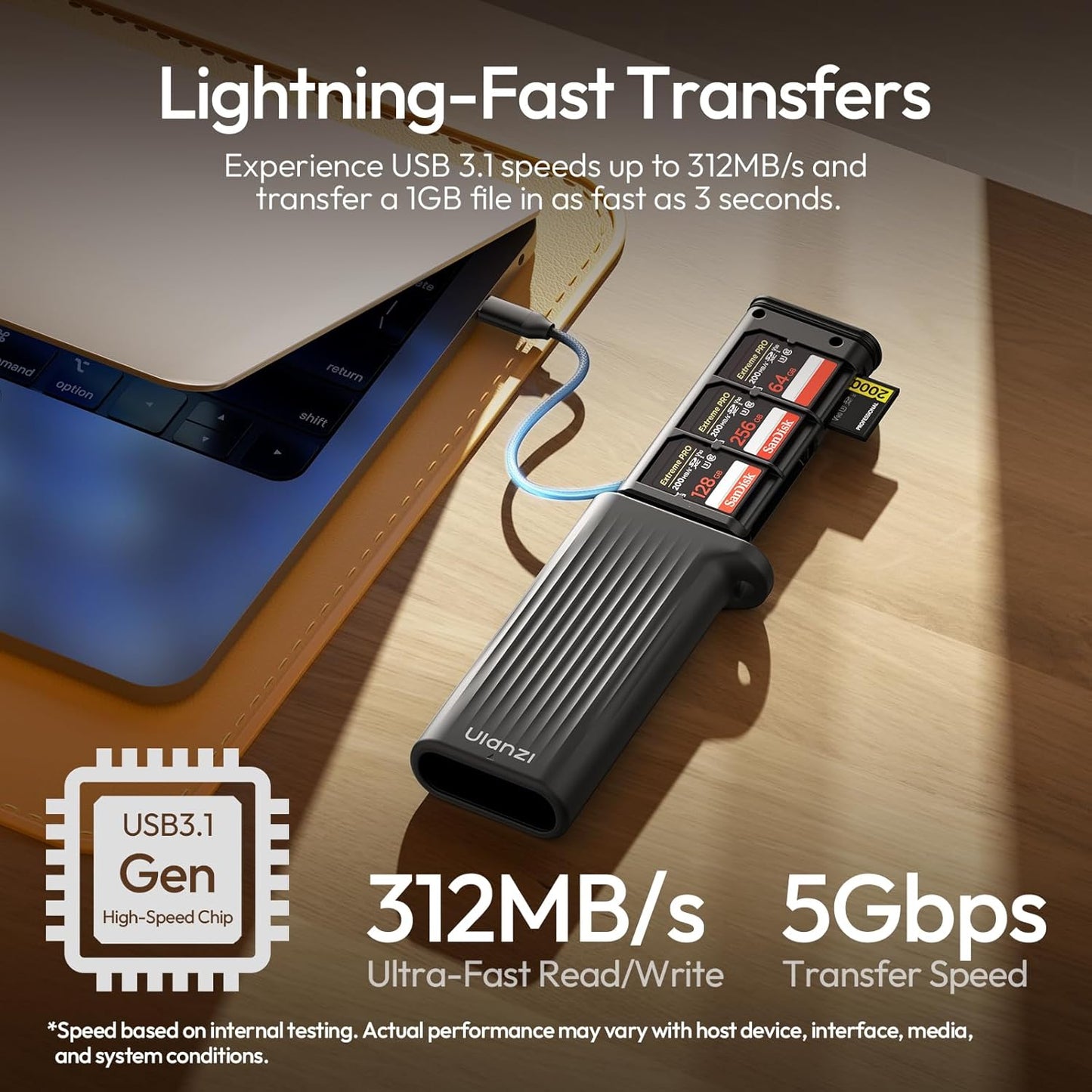 ULANZI CR2 High-Speed 2-in-1 SD TF Card Reader & Case Holder