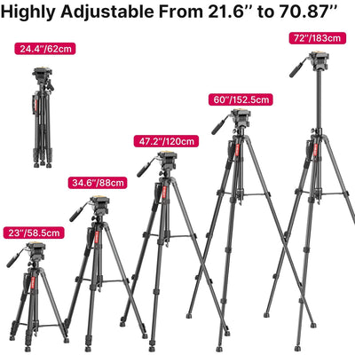 ULANZI VT-02 Metal Camera Tripod | Heavy Duty, Portable & Adjustable Stand for DSLR, Smartphone & Vlogging | Strong, Compact & Travel-Friendly
