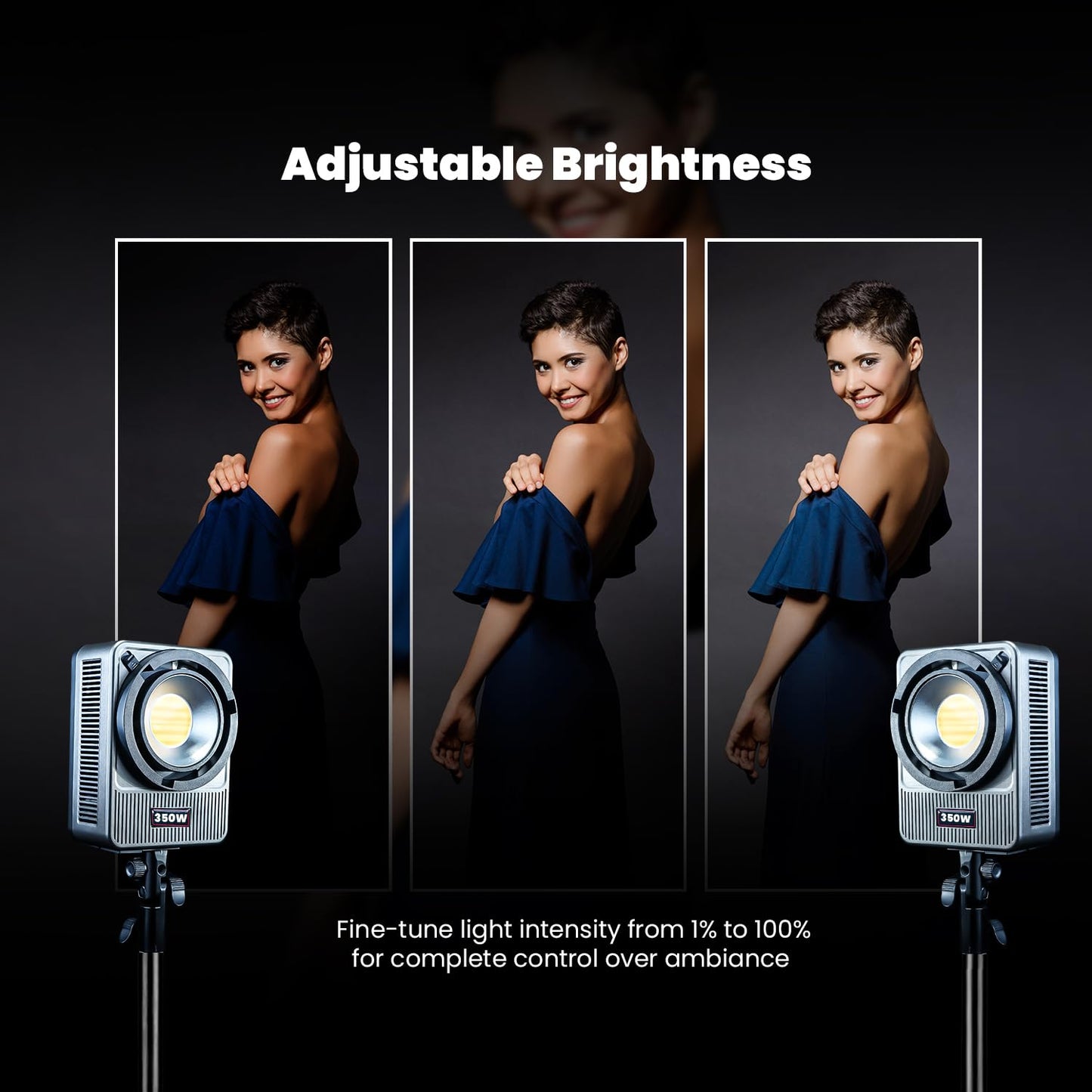 HIFFIN HF-350PRO Wonder Series 350W LED Video Light | 25,800lm Ultra Bright | CRI 95+ | CCT 2700K-6500K | Bowens Mount | App Control | Professional Light for Photography, Videos & Studio Use