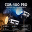 HIFFIN (COB-500 Pro) 500W Bi-Color Continuous LED Video Light with Bowens Mount, Remote Control & Silent Cooling Fan, AC Power, 2800K–6800K CCT., 51800 Lux @1m, CRI 95+, Ideal for Photo & Videography