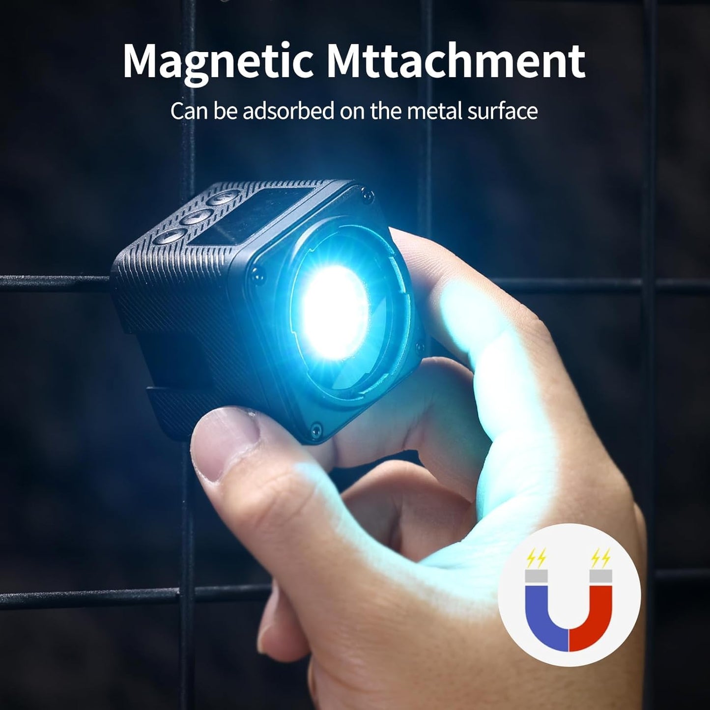 ULANZI L3 RGB LED Video Light, Waterproof Camera Lighting Kit 2700K-7000K Mini Cube COB Light Dimmable Fill Magnetic Photography Light with Fresnel Lens Cold Shoe for Smartphone,Action,DSLR Camera
