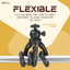 HIFFIN Flexible Gorillapod Tripod with 360° Rotating Ball Head Tripod for All DSLR Cameras(Max Load 2.5 kgs) & Mobile Phones + Free Heavy Duty Mobile Holder(Black) (12 Inch, Black)