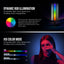 HIFFIN HF-1000 60W RGB LED Stick Light with Grid & Soft Diffuser, 2500K-9900K Adjustable CCT, CRI95+, 24 Effects, 18700Lux@0.5m, App Control, 5200mAh Battery for Photo Video Shooting Use for Creators