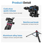 ULANZI MT-78 Extendable Phone Tripod, 72.83" Selfie Stick Camera Tripod Stand with 2-in-1 Phone Clip, 360° Ball Head with Cold Shoe for iPhone, Sony, Canon, Lightweight for Travel