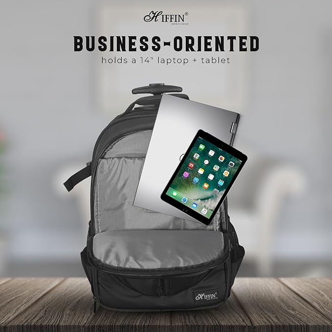 Hiffin 2-in-1 Convertible Backpack Rolling Case for Cameras and Gear with Great Capacity, User-Friendly Design, and Durable Waterproof Construction - Travel in Style
