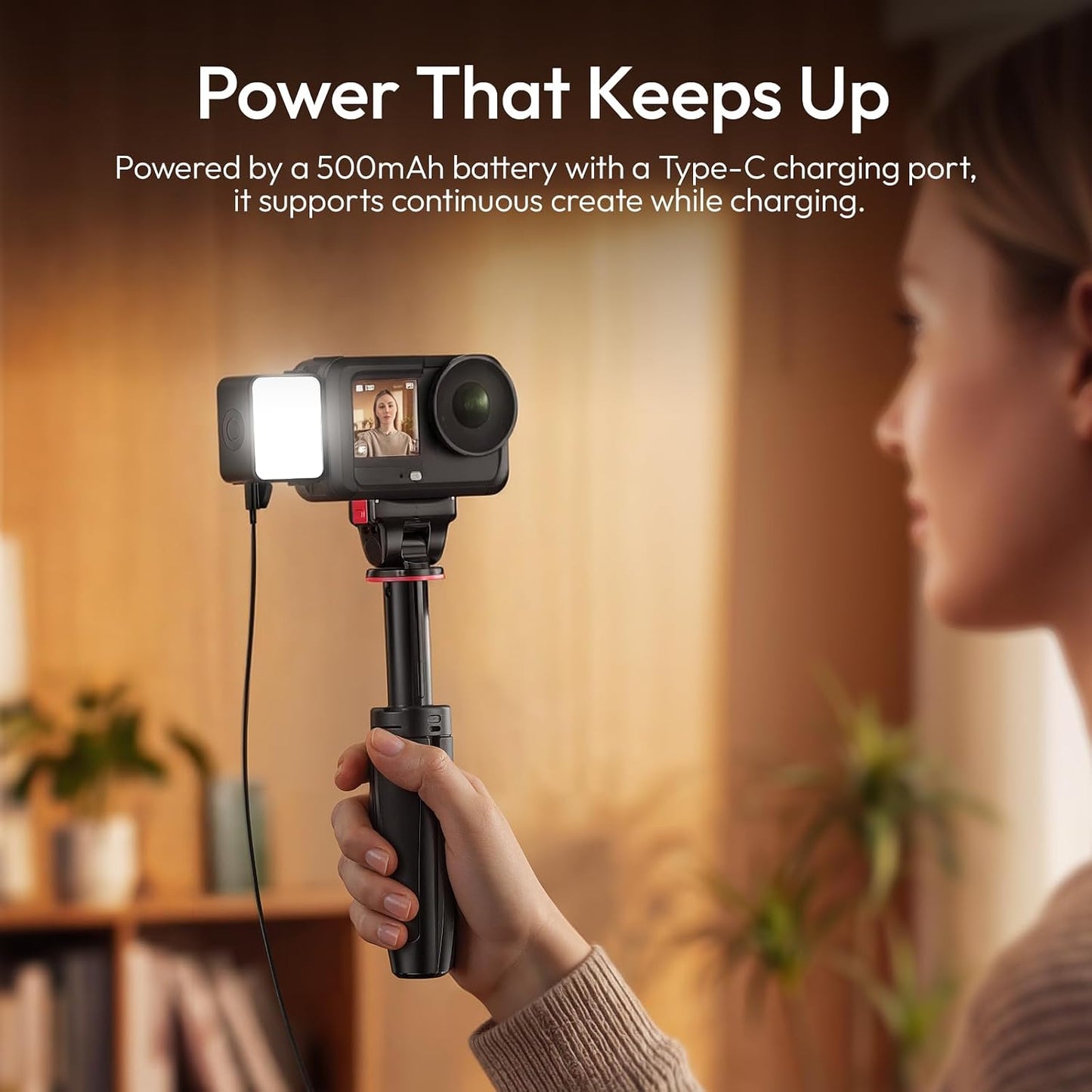 ULANZI LM24 Vlogging Light for DJI Osmo Nano/Osmo Action 6, Waterproof Magnetic Mini LED Action Camera Video Light Accessories, Quick Release Photography LED Fill Light for Vlog Selfie