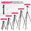 ULANZI MT-56 Ombra Black Aluminum Alloy 63" Professional Camera Tripod with Fluid Pan-tilt Head, Max Load 13.2 LB for DSLR, Compatible with Nikon, Canon, Smartphone, Phone Holder Included