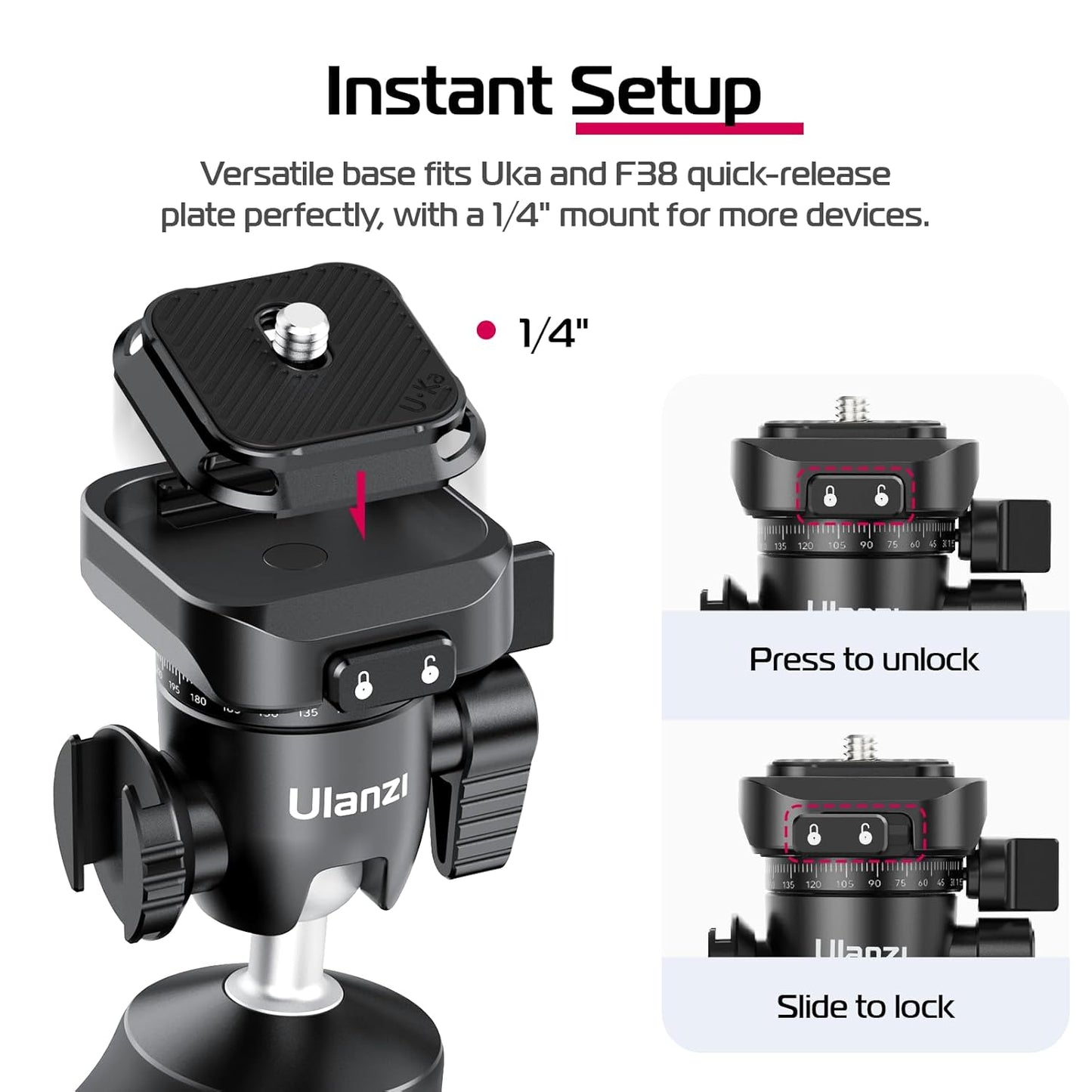 ULANZI TT38 Tabletop Mini Tripod for Camera, Uka F38 ClickOpen Flexible Travel Stand for Sony/Canon/Nikon/Fujifilm SLR DSLR, Pocket Vlogging Stand for Shooting Selfie Video