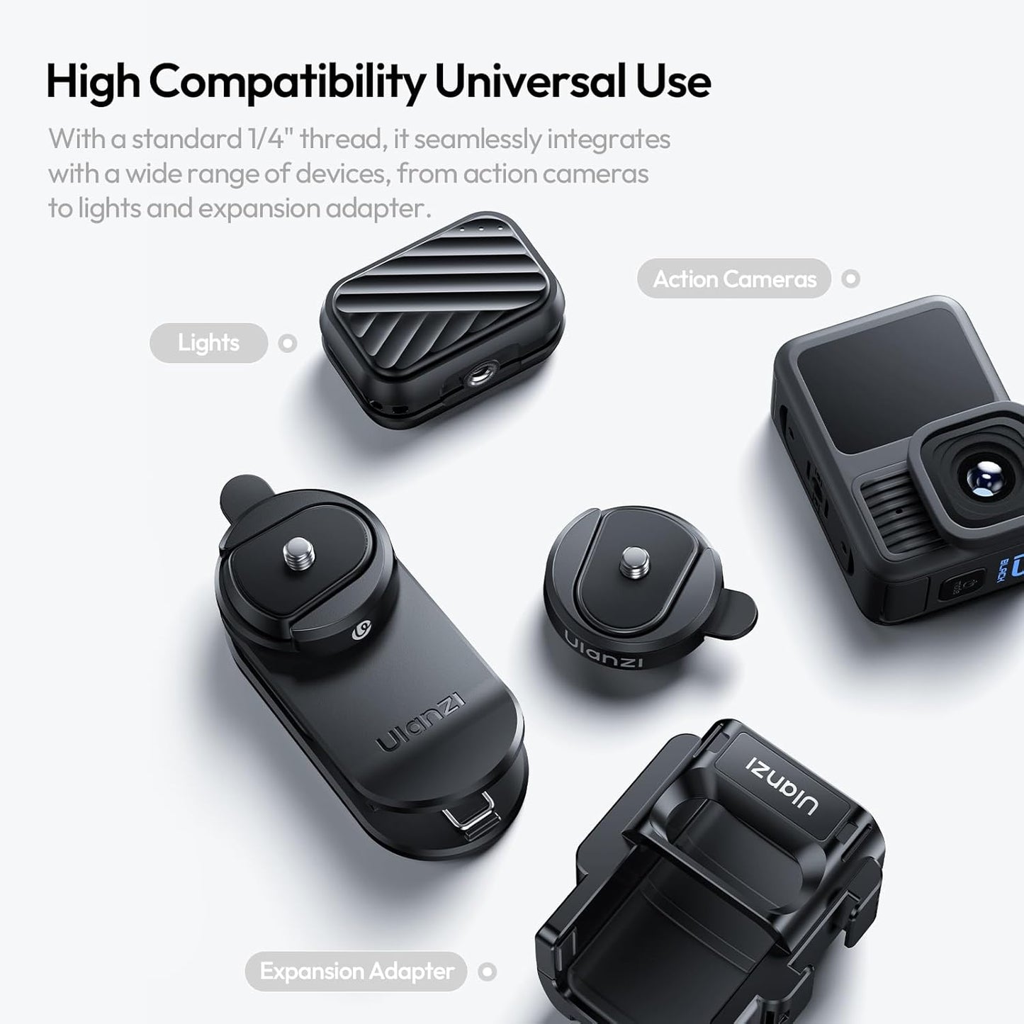 ULANZI CK02 Cka Quick Release Camera Clip for Backpack, Magnetic Mount for DJI Osmo Pocket 3 Accessories