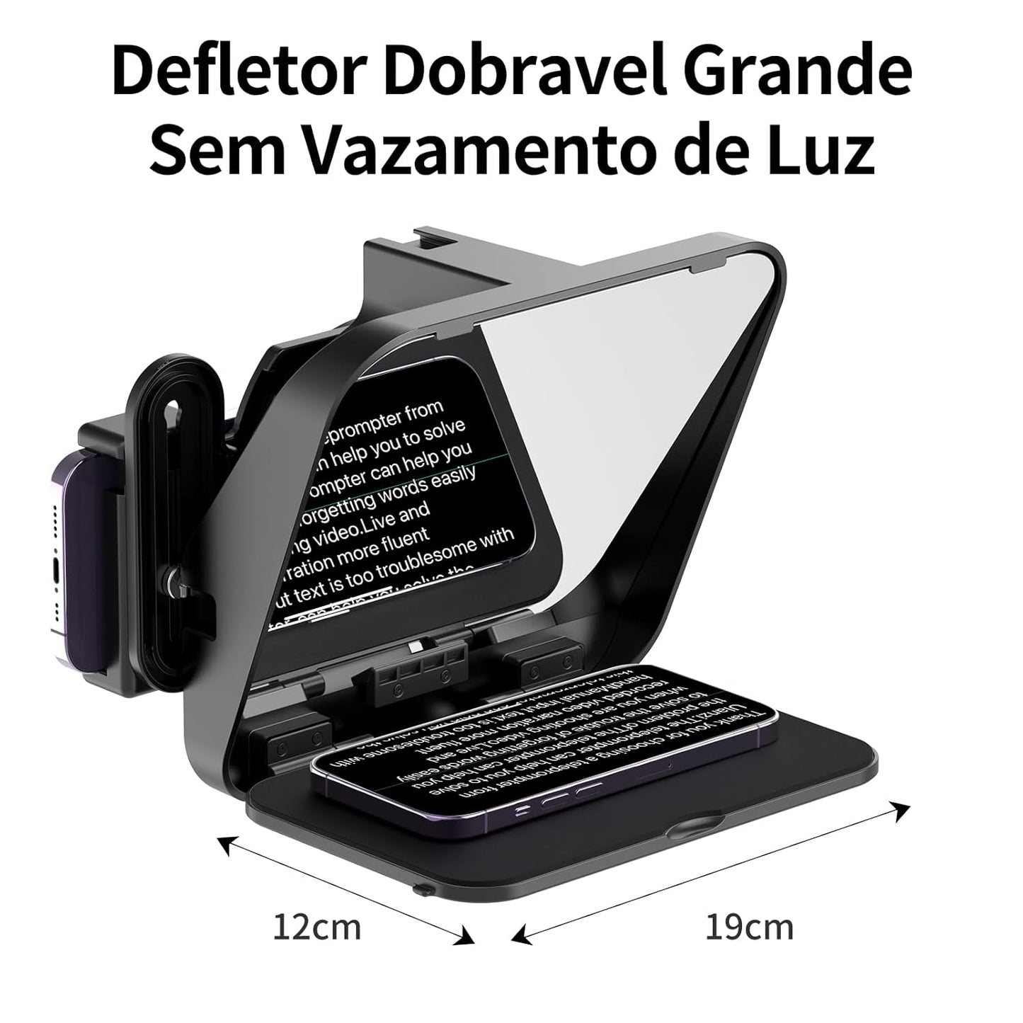 ULANZI RT02 Universal Teleprompter for Tablets, Smartphones and Cameras with Remote Control and 5 Camera Lens Adapter Rings with Cold Shoe Mount and 1/4" Threaded Hole