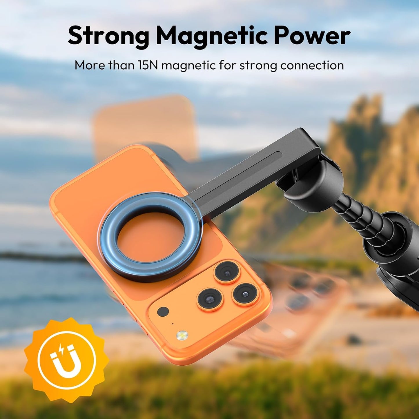 ULANZI SK27 Magnetic Mobile Phone Tripod 165 cm, Selfie Stick with Bluetooth Remote Control, 25N Magnet, Foldable Smartphone Stand, All-in-1 Portable Tripod Compatible with iPhone 17 16 15 14 13 12