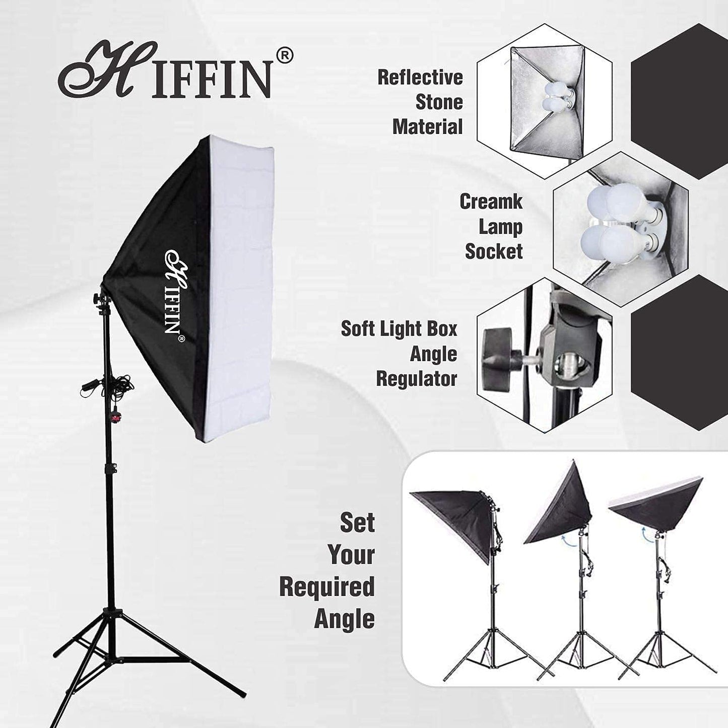 HIFFIN PRO Quadlux Mark III Soft Led Still & Video Light Softbox 3 Point Lighting Kit with Backdrop Stand, 9x10ft Photo Video Studio Muslin 1 x Curtain Black | Stand Backdrop Support System Kit