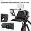 ULANZI RT02 Universal Teleprompter for Tablets, Smartphones and Cameras with Remote Control and 5 Camera Lens Adapter Rings with Cold Shoe Mount and 1/4" Threaded Hole
