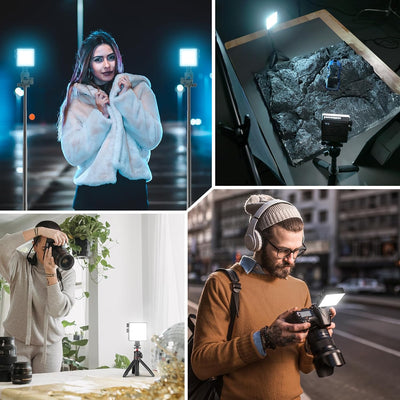 ULANZI L090 RGB Video Light, Pocket LED On-Camera Video Lights, Built-in 5000mAh Rechargeable Battery, 360 Full Color 20 Light Effects, CRI≥95 2500-9000K for Photography Vlogging