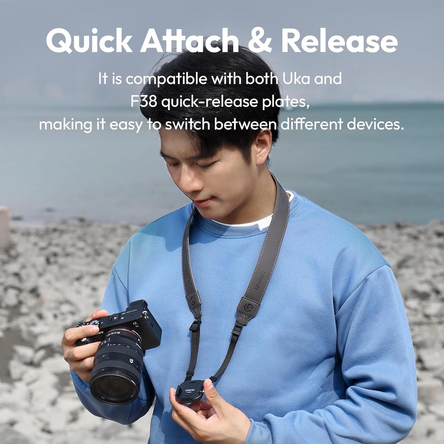 ULANZI UKA06 Camera Mount Shoulder Strap Quick Release Kit, Camera Shoulder Strap Compatible With Uka Quick-Release Plates, Load-Bearing Capacity Up To 10 KG