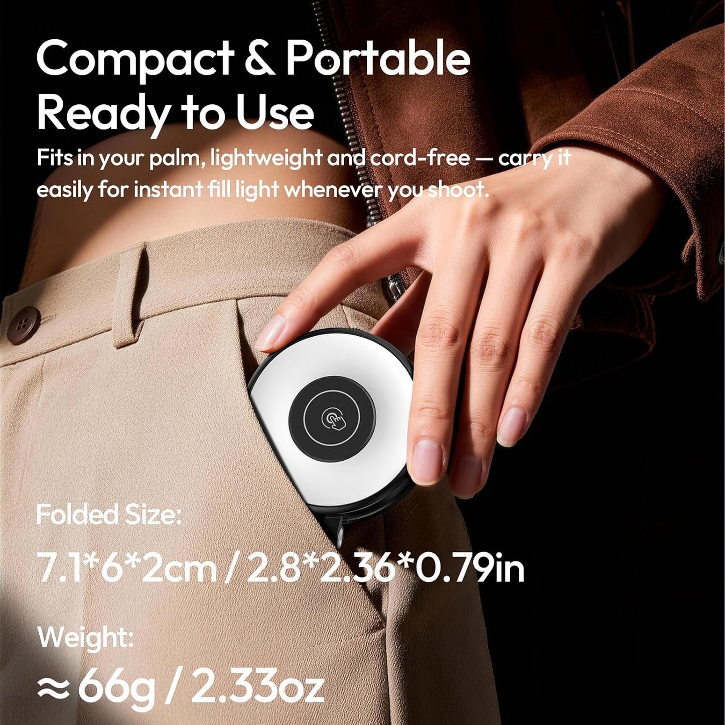 ULANZI LM21 Dual Sided Magnetic Selfie Ring Light for Phone with Magsafe | for iPhone/Android, 8000K CRI≥95, Touch Control, Extendable, Rechargeable, for Vlog,Video Call,TikTok,Video Call,Live Stream
