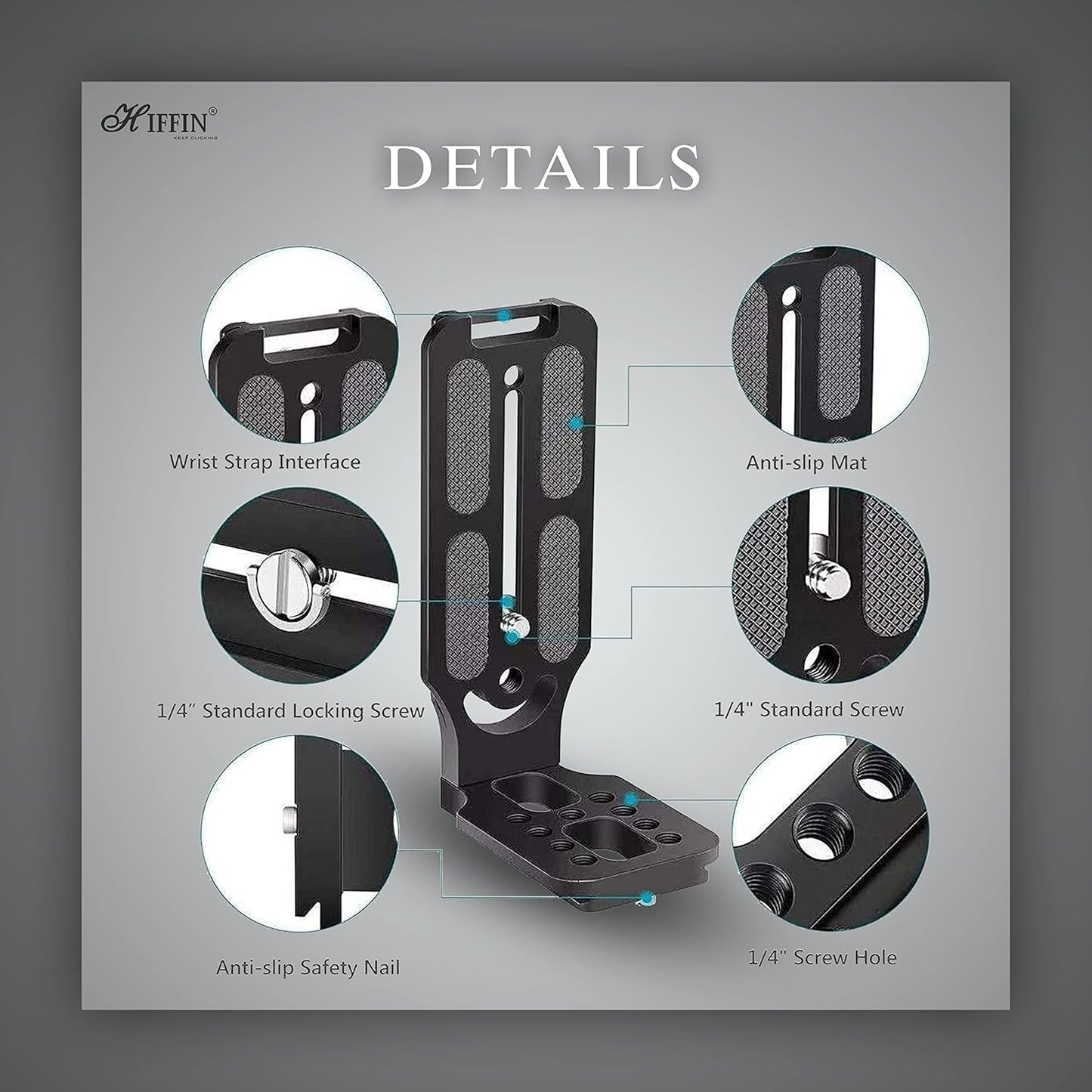 HIFFIN HOT-L-Type Quick Release Camera Vertical Plate Dual Camera Bracket Plate Universal SLR Stabilizer