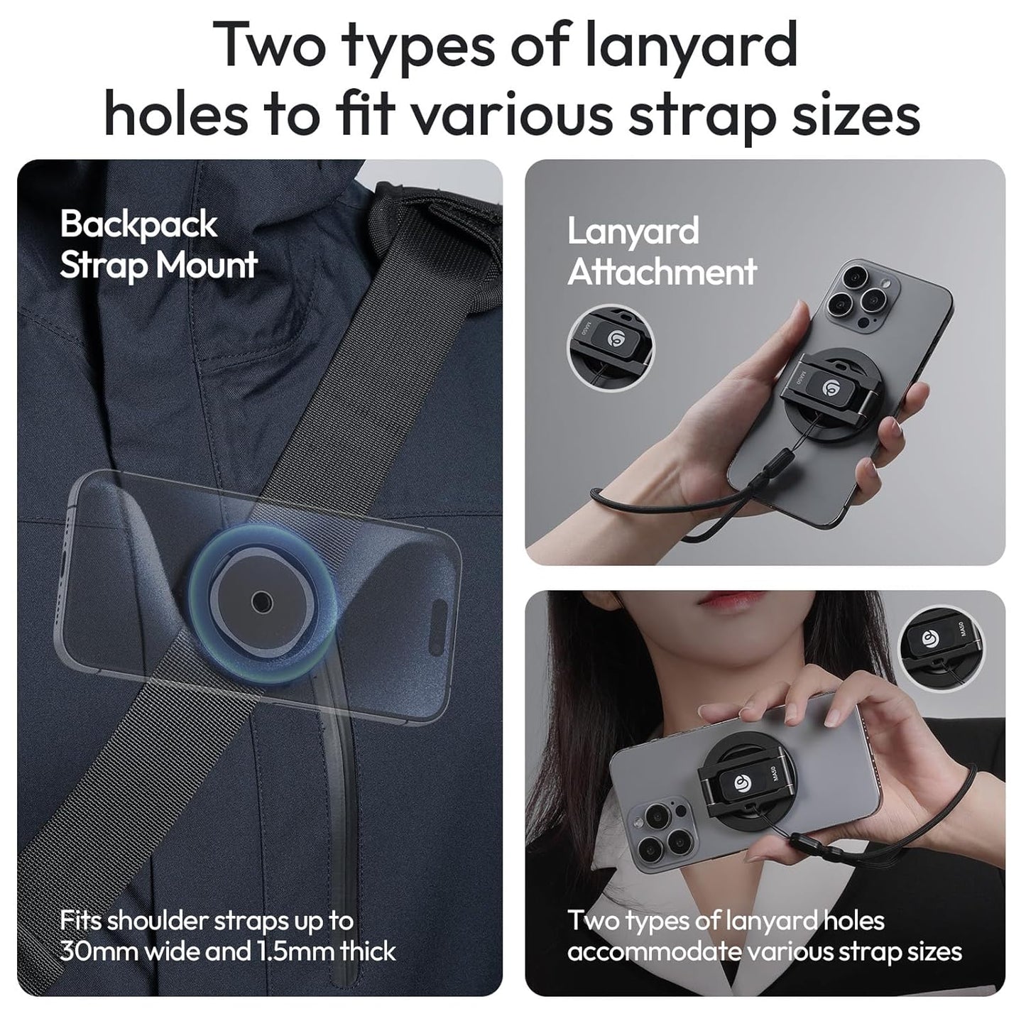 ULANZI MA50 Magnetic Phone Holder for Magsafe, Aluminium Adjustable Dual Magnetic Phone Tripod Stand with 1/4" Screw Hole for Selfie Sticks, Magic Arm, Compatible with iphone12 13 14 15 16 Series