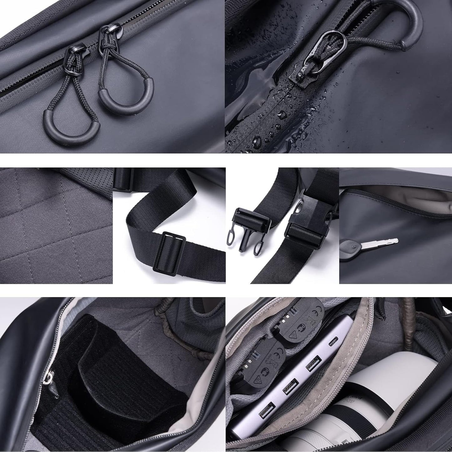ULANZI Versatile Camera Shoulder Bag Photography Travel Messenger Portable Travel Bag Accessories Stylish Crossbody DSLR Sling Bag Compatible with Sony Canon etc -BLACK