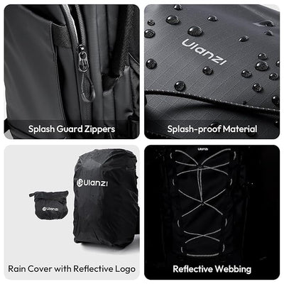 ULANZI AB01 38L Camera Backpack, Professional Camera Bag for Travel Black, Waterproof Outdoor Photography Camera Case Anti Theft for Photographers Hikers