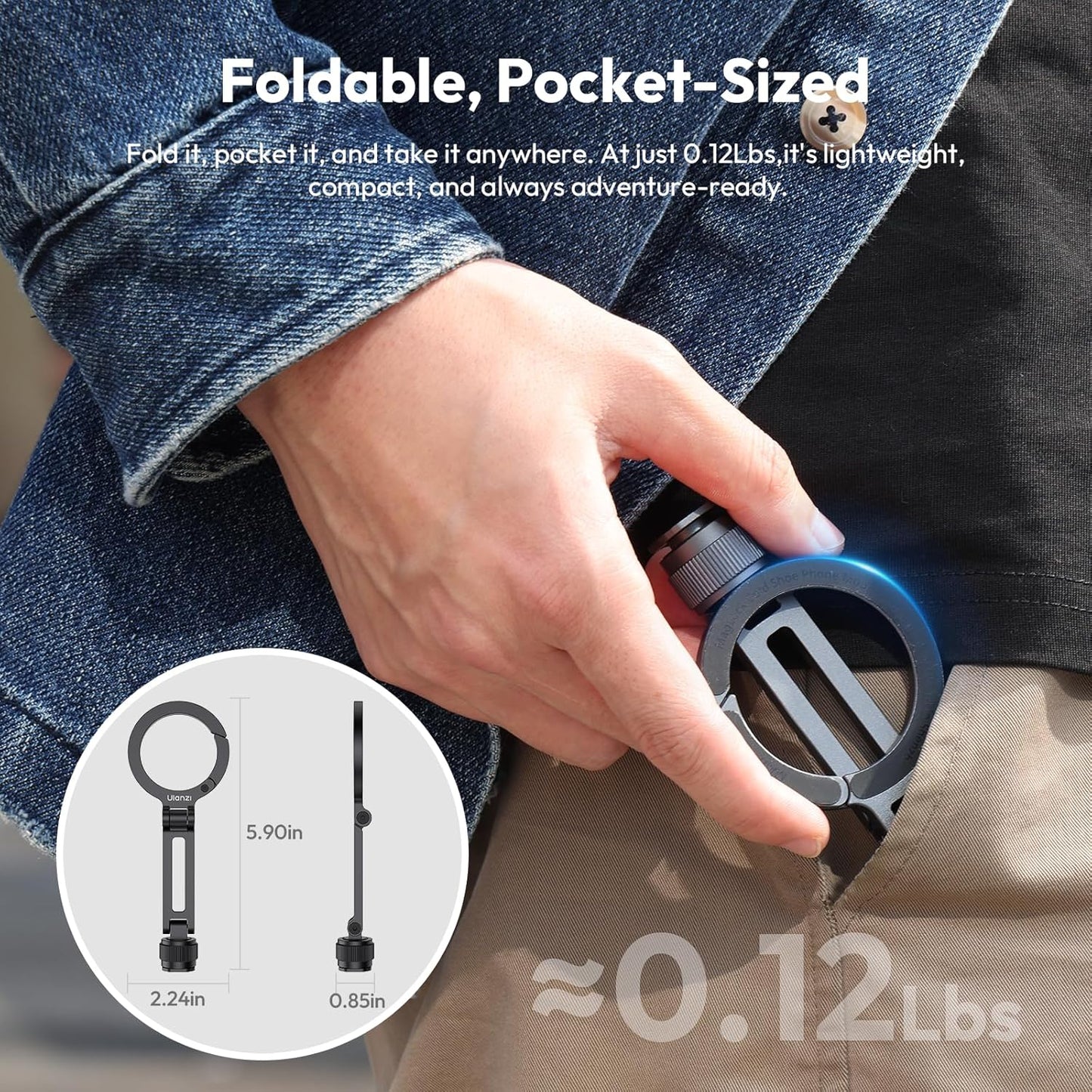 Ulanzi MA07 Magnetic Phone Tripod Mount for Magsafe, Aluminum Camera Phone Mount with 1/4" Screw, Cold Shoe Magnetic Tripod for Camera, Copatibale with iPhone 16/15/14/13/12 Series