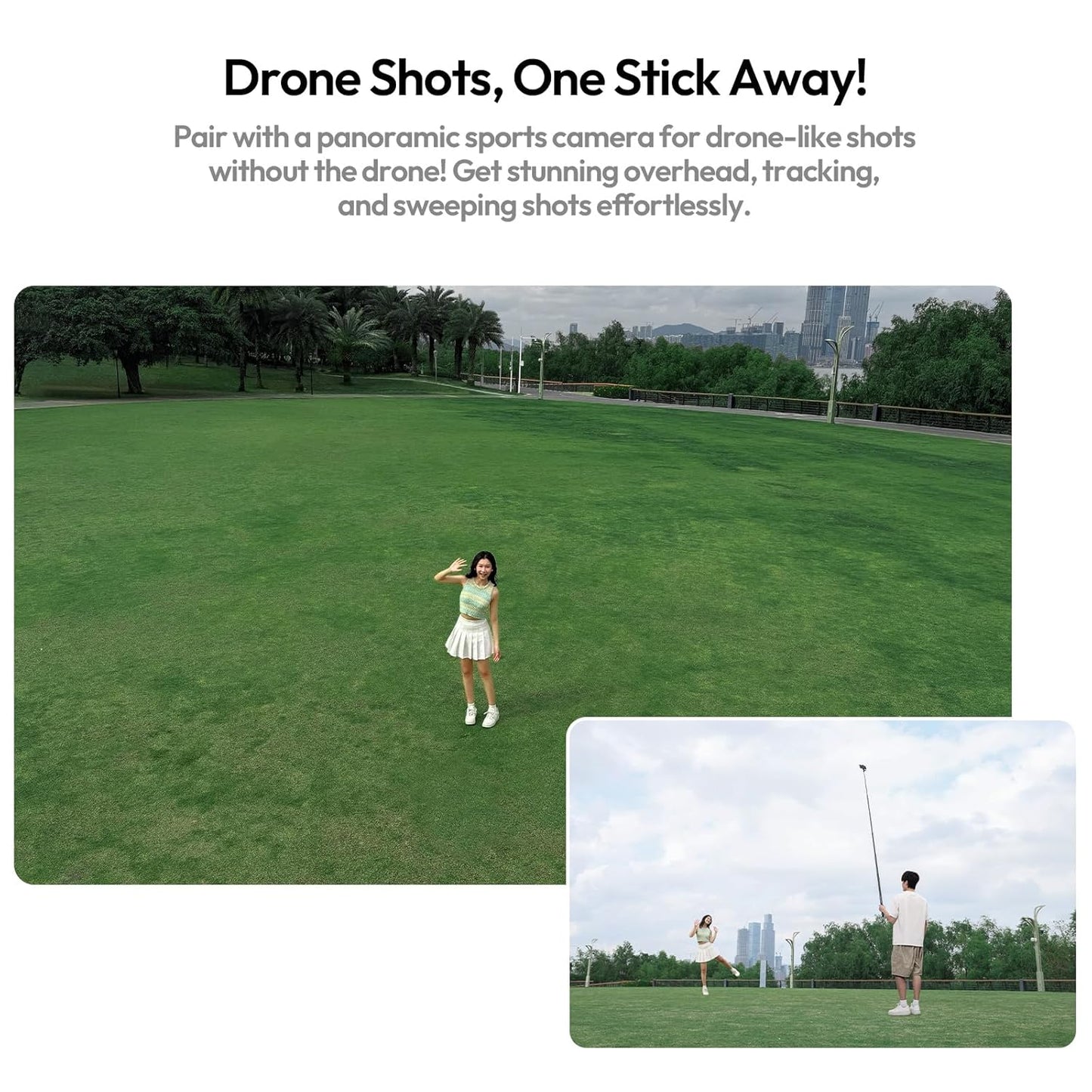 ULANZI VL02 2.7m Carbon Fiber Extended Invisible Selfie Stick, Compatible with Insta360 X5/X4/X3/Ace Pro/GO 3S/ONE X2/DJI Osmo 360, Extension Pole Waterproof Handle Grip for GoPro, Phone and More